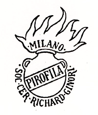 Marchio ceramica manifattura Richard Ginori ("PIROFILA"), artista anonimo, Milano, XX