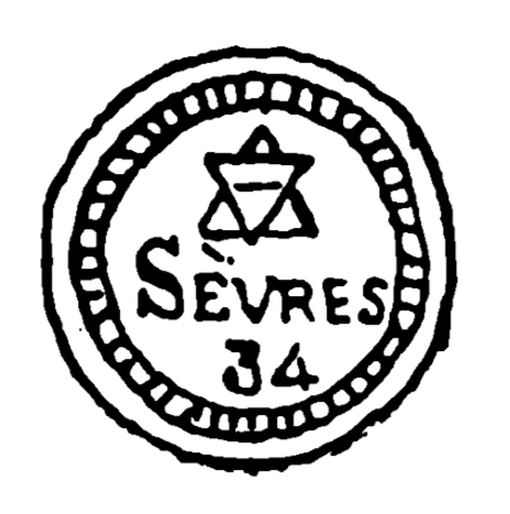 Marchio ceramica manifattura Manufacture nationale de Sèvres, artista anonimo, Sèvres, XIX